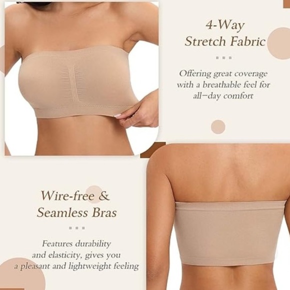 NIP Gray Wire-free Strapless Seamless Stretchy Bra - Picture 7 of 7